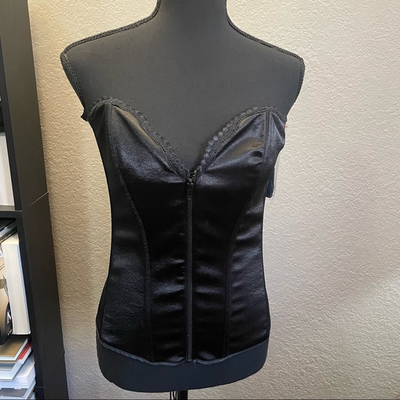 Frederick's of Hollywood Other - NWT Frederick’s of Hollywood Sweetheart Satin Zipper Corset (Black, Large)